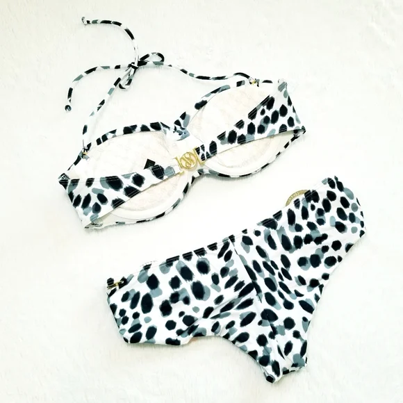 Victoria's Secret Vintage Low Rise Hipster Bandeau Top Two Piece Bikini Set NWT - Picture 3 of 16